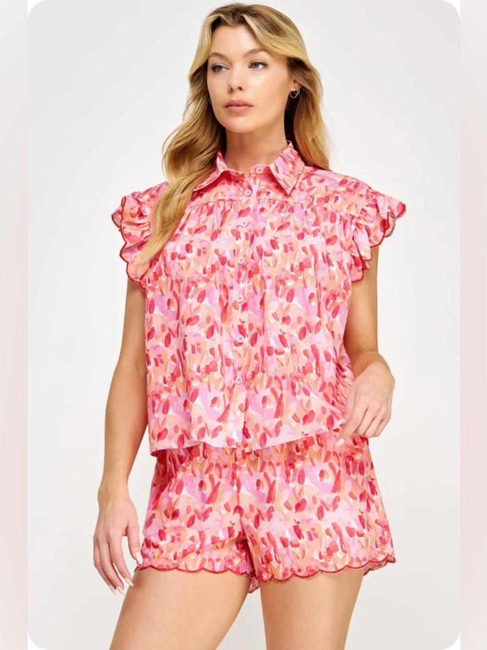Strut & Bolt Pink Floral short Set